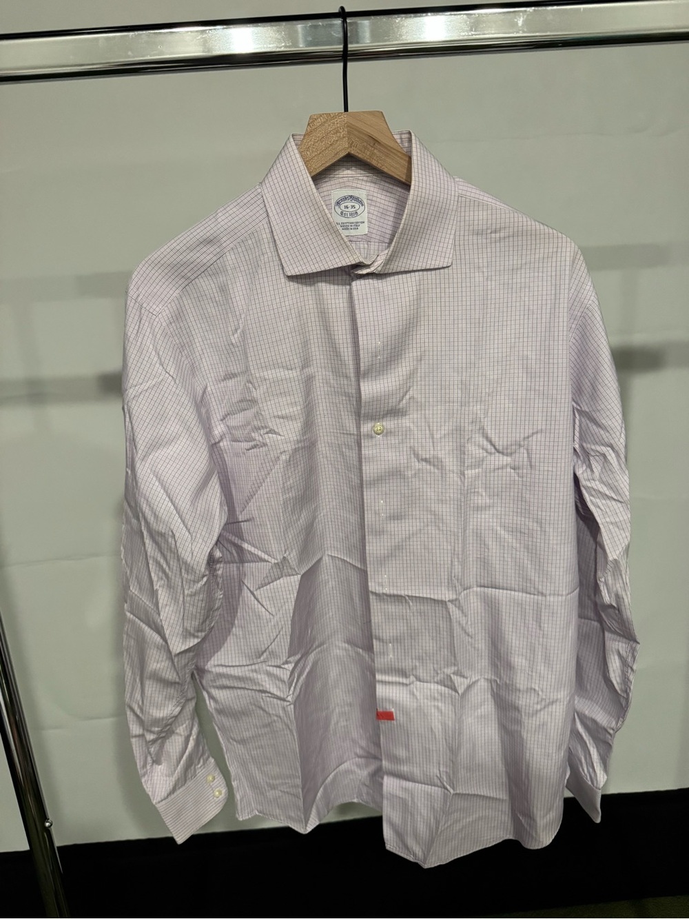 Brooks Brothers Light Purple Check Dress Shirt - Long Sleeve